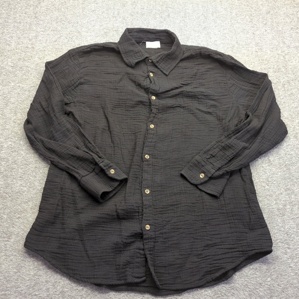 Tribe Kelley Shirt Mens Large Black Casual USA Soft Preppy